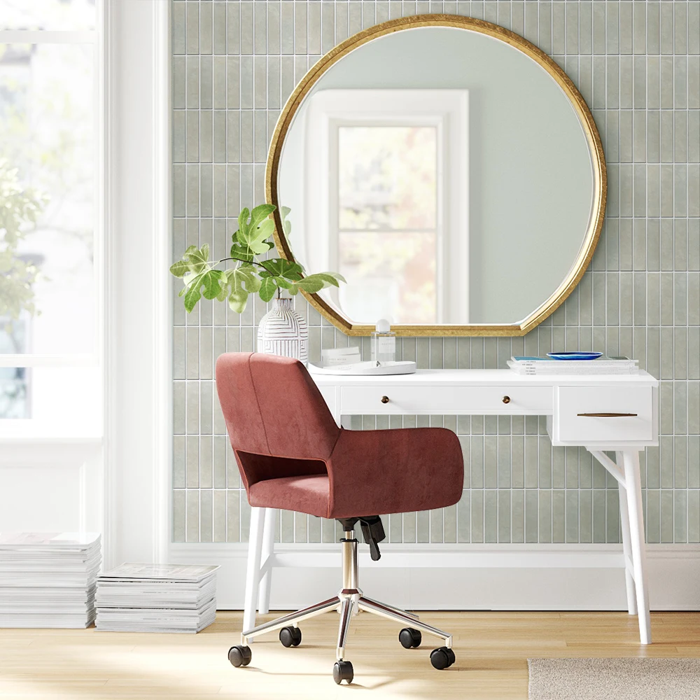 10pcs 3D Tile Stickers, Self-adhesive Green Tiles, Bathroom Wall Tile Stickers, Water and Mold Resistant, 30x30cm