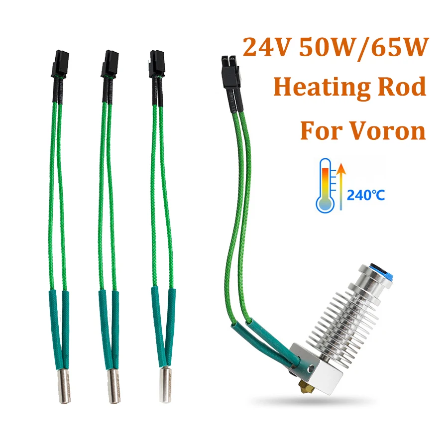 4pcs 24V 3D Printer Cartridge Heater MX-2P Terminal 3D Printer Parts 150mm 24V 50W 65W Heating Rod Heater For Voron Hotend