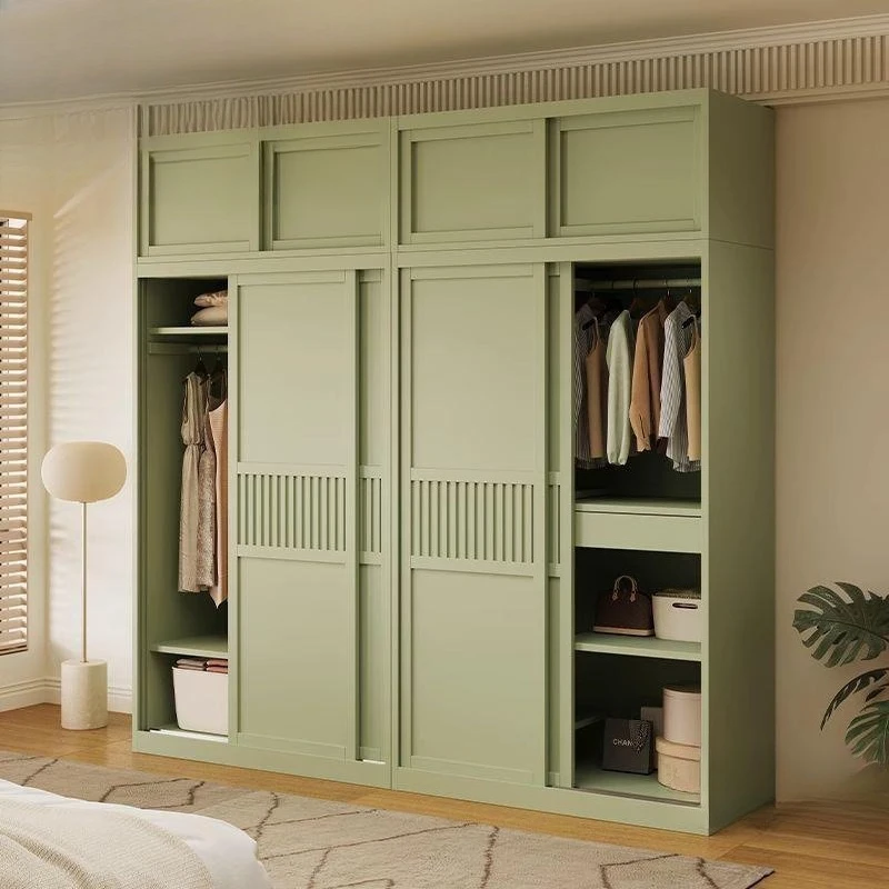 Bedroom New Steel Wardrobe Sliding Door Locker Household Bedroom Moisture-proof Wardrobe Rental Room Storage Cabinet
