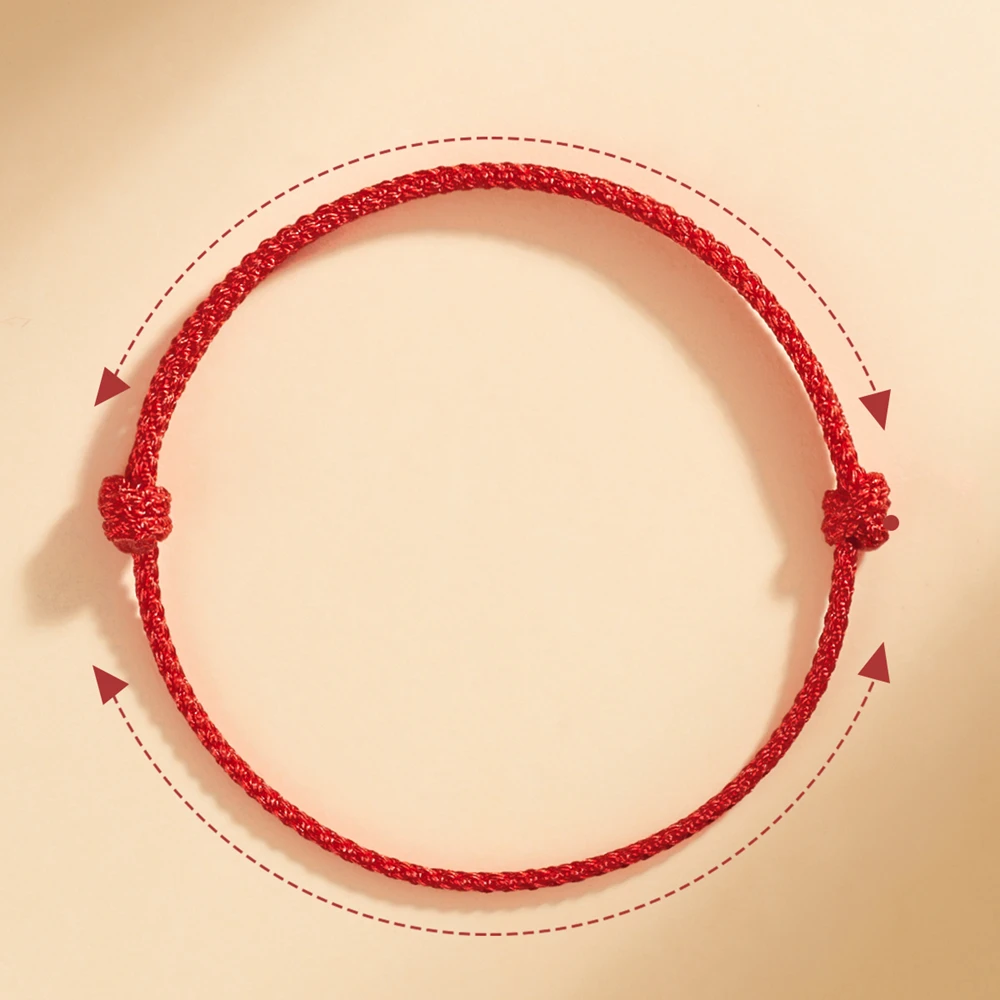 سوار سلسلة حمراء بسيطة للنساء والرجال، سوار حبلي أحمر مصنوع يدويًا قابل للتعديل للحماية ومجوهرات ساحرة للحظ السعيد
