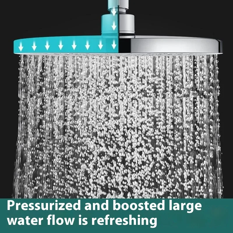 Large shower head [23CM large top spray] top spray shower with pressure boost, single shower head for bathing
