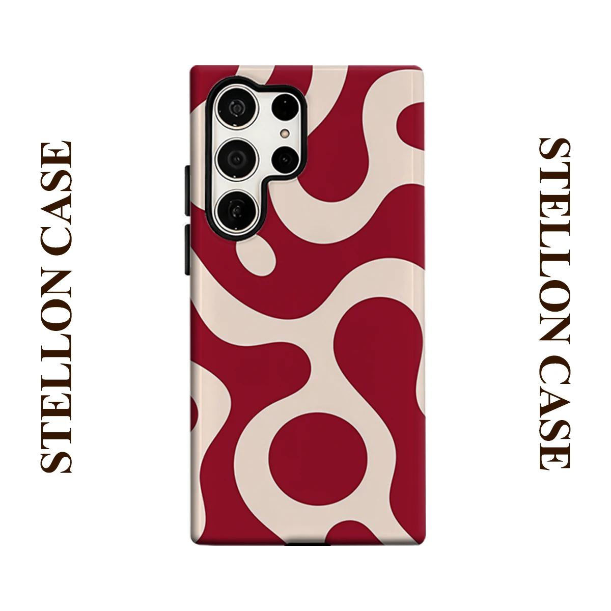 Red Swirl For Samsung Galaxy Phone Case S23 S20 S25 FE S24 Plus S26 Ultra 2-IN-1 Shockproof Bumper Hard PC