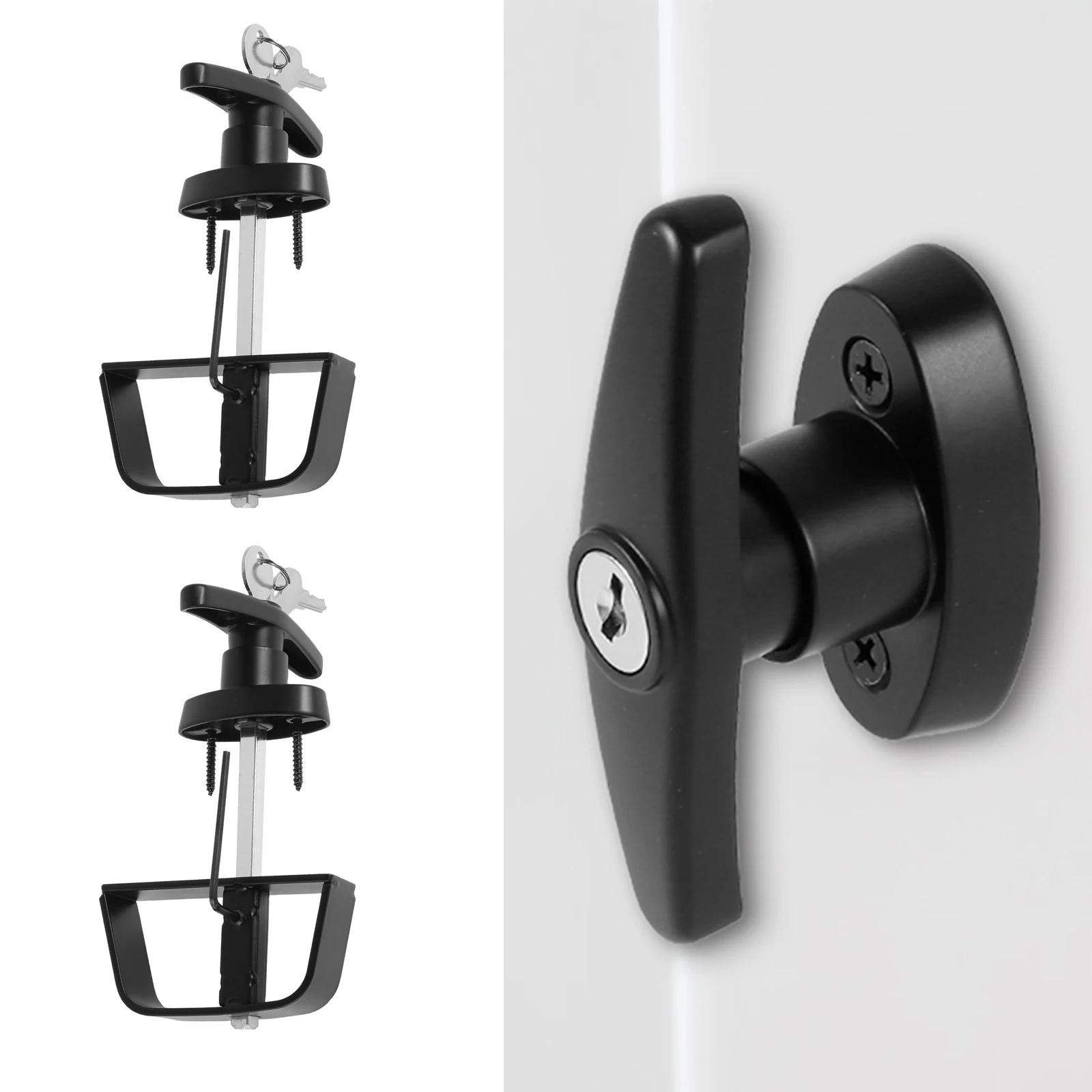 

Shed Door Lock T-Handle Shed Door Handle Lock Shed Door Tuff Alloy Shed Garage Door Handle with Lock and Same Keys Home Office