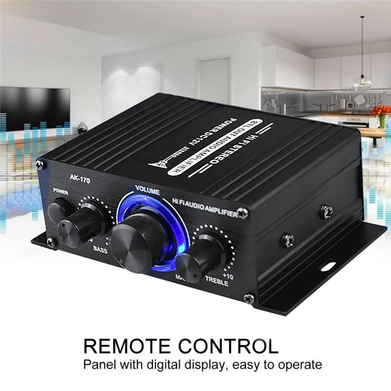 A51I -170 Audio Power Amplifier Wireless HiFi Stereo Audio Power Amplifier 200W+200W with Input Home Car Amplifier
