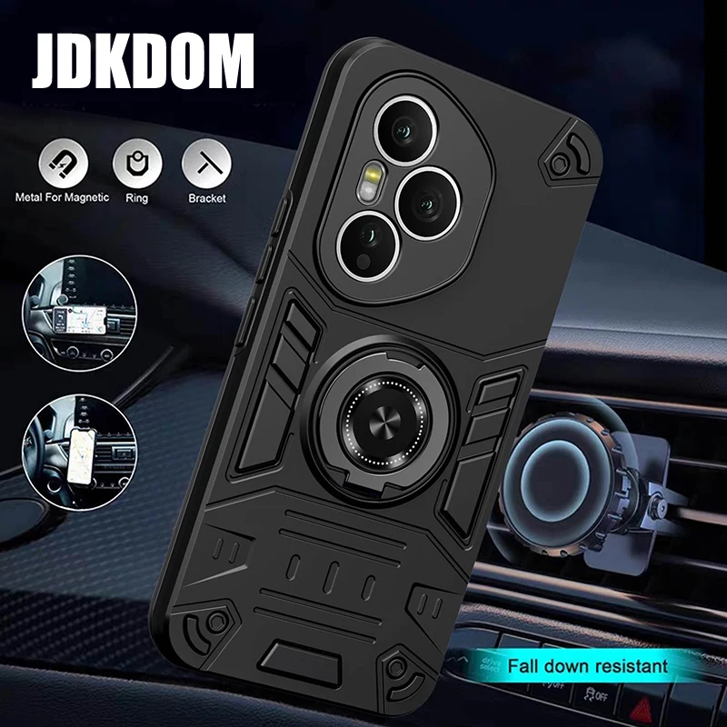 JDKDOM Shockproof Metal Ring Invisible Bracket Phone Case For Honor 400 Lite Magnetic Ring Holder Cover For Honor Magic 7 Pro - view 2