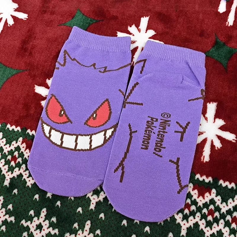 8/16 Paar zufällige Pokémon Pikachu Cartoon Socken, Gengar Sprigatito bedruckte Baumwoll-Knöchelsocken, neutrale Anime-Freizeitsocken – Detail 6