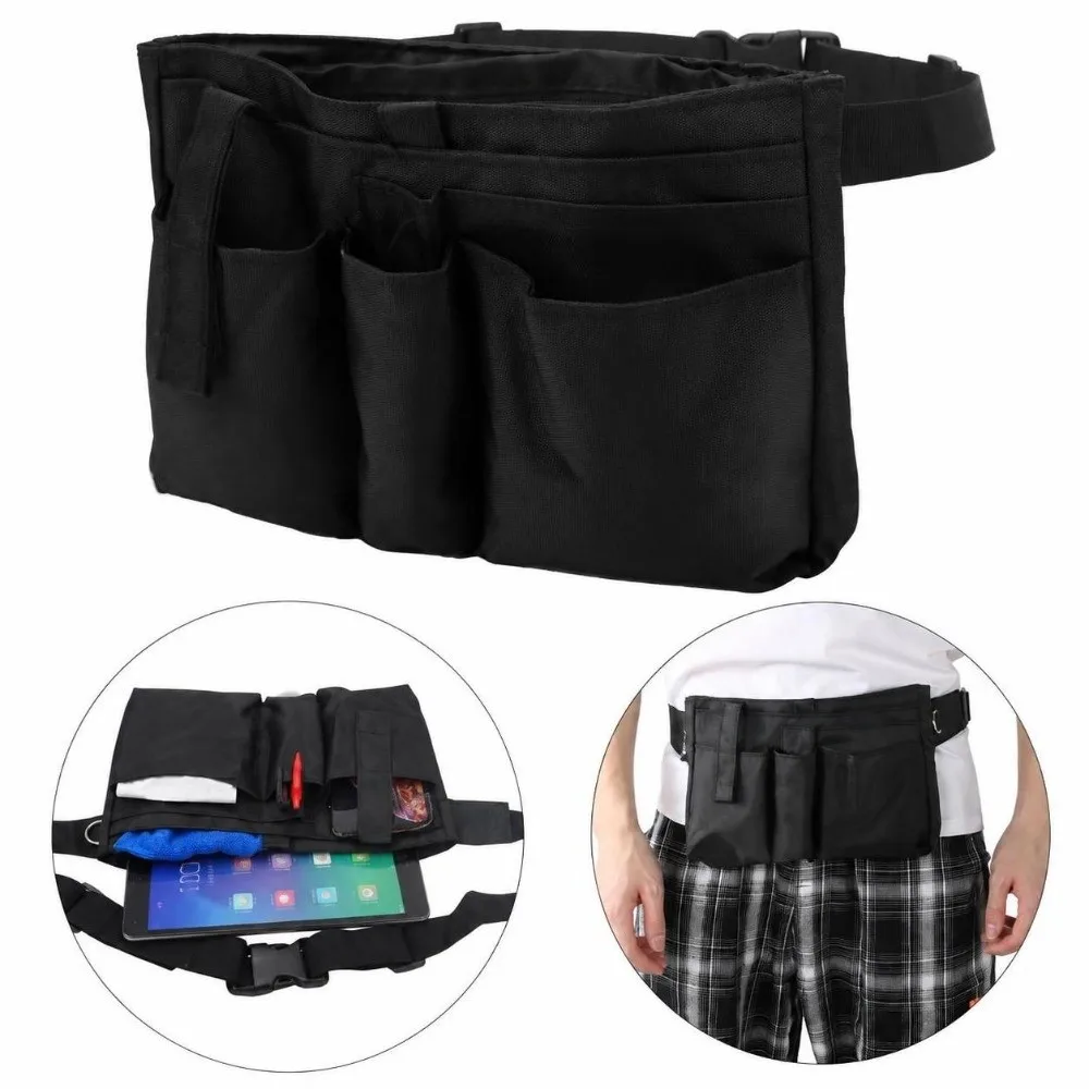 Practical 900D PVC Waist Bag Multi-Pocket MultiFunctional Tools Organizer Bag Adjustable Multi-Pocket Waist Pouch For Server
