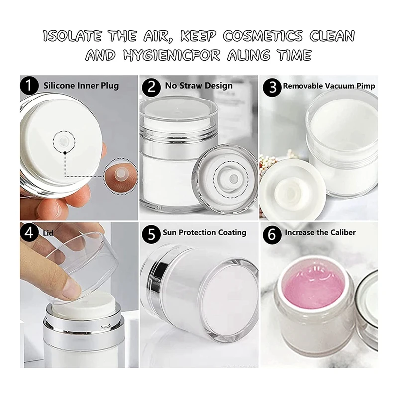 3 шт., вакуумные бутылки с насосом для крема и крема