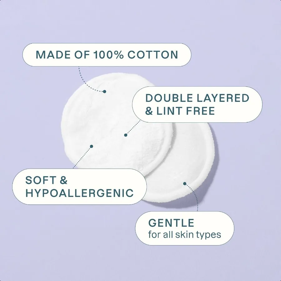 Cliganic Premium Cotton Rounds for Face 300 Count Makeup Remover Pads Hypoallergenic LintFree 100 Pure Cotton (Packaging May Va