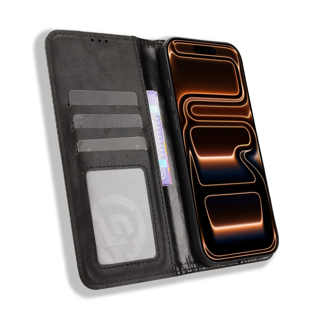 محفظة مع فتحة بطاقة حافظة جلدية مغناطيسية لهاتف آيفون 17 برو ماكس آيفون اير غطاء مضاد للسقوط #1