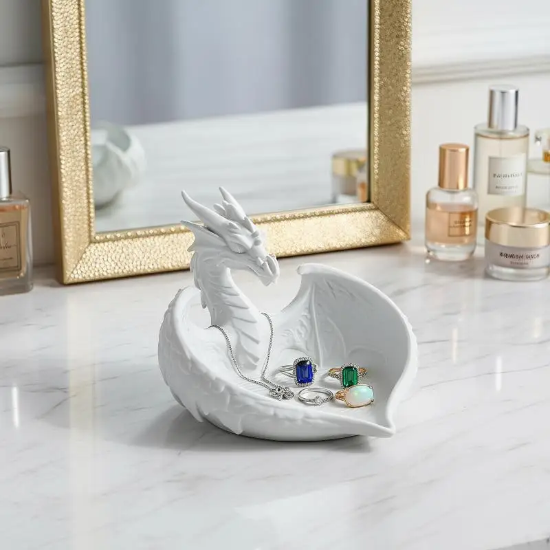 Minimalist Dragon Shape Jewelry Storage Tray INS Mini Key Tray Simple Elegant Bracelets Organizer Room Decor