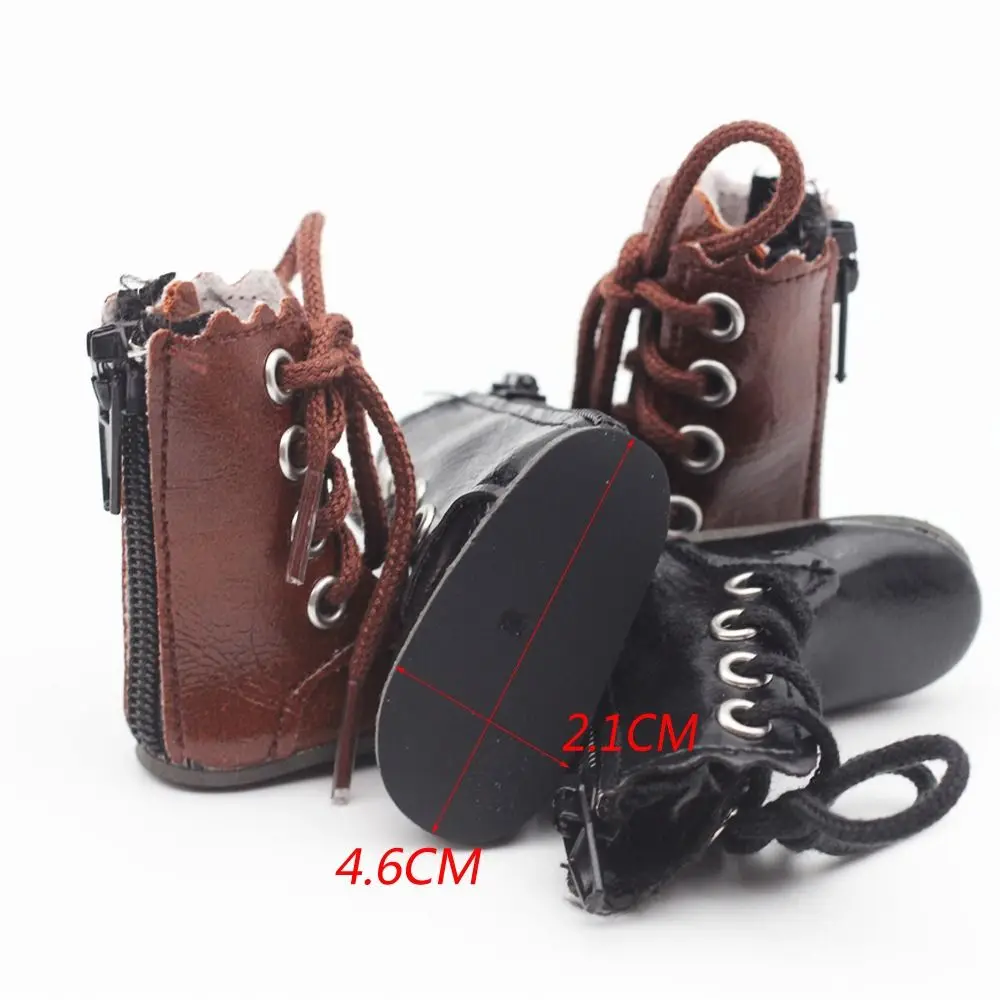 1 paio di stivali alti in pelle per bambole Obitsu 11 a 4 fori Mini 1/6 scarpe in pelle per bambole Bjd GSC carino 1/6 stivali per bambole Bjd regali