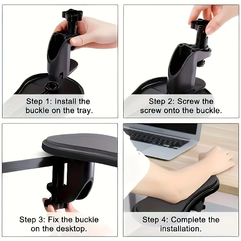 One Creative Computer Armrest Support, Adjustable and Rotatable Wristrest Armrest, Ergonomically Designed Desk Armrest