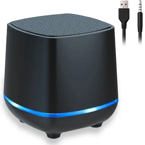 Computer Speakers USB Powered With RGB Light Volume Control Hi-Fi Stereo Speakers Desktop Computer Audio System Monitors Tablets Desktop Laptops Mobile Phones Computer Speaker Essentials