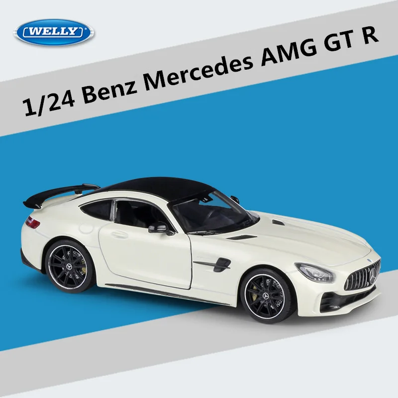 Welly 1:24 Mercedes Benz AMG GT R Alloy Super Sportwagenmodel Die-cast Metal Raceauto Model Simulatie Kinderspeelgoed Cadeau