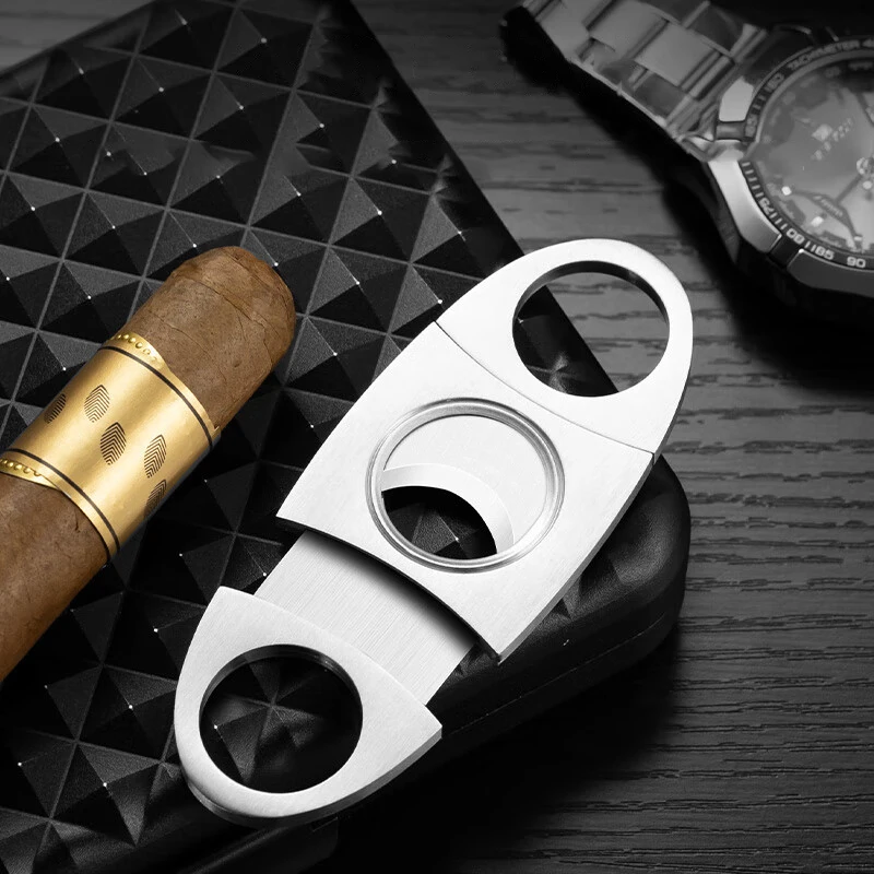 2026 Mew 1PC Portable Stainless Steel Double-edged Cigar Scissors Stainless Steel Cigarette Clipper Metal Cigar Pliers Cutter