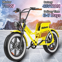 Hidoes HD-C8 Electric Bike 700W Motor 48V17AH Removable Lithium Battery Adult Electric Bike 20-inch Fat Tire City Riding E-bike