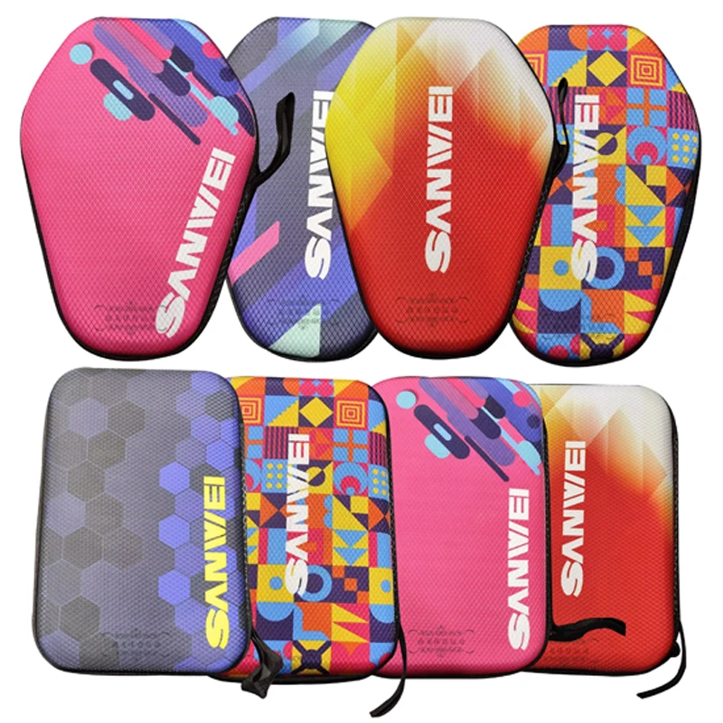 

SANWEI Table Tennis Racket Case Oxford Cloth Hard Shell Ping Pong Racket Paddle Cover Storage Bag Durable Square Racket Covers