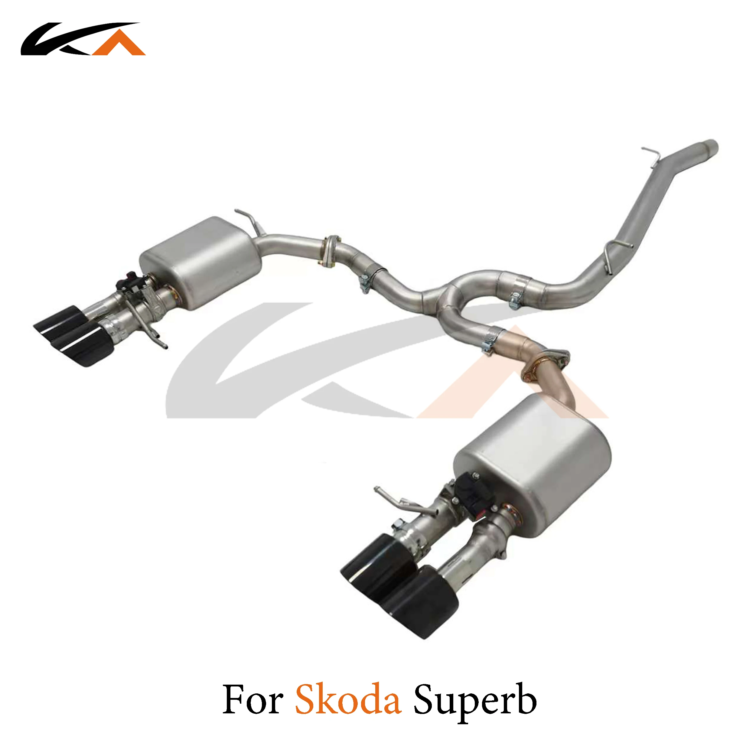 KA Tuning exhaust system stainless catback for Skoda Superb 2.0t rear section performance muffler valve