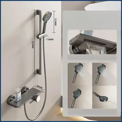 Apace Aluminum Simple Shower System Wall Mounted Bathroom Shower Faucet Set Rainlfall Pressurized Bathroom Shower Set