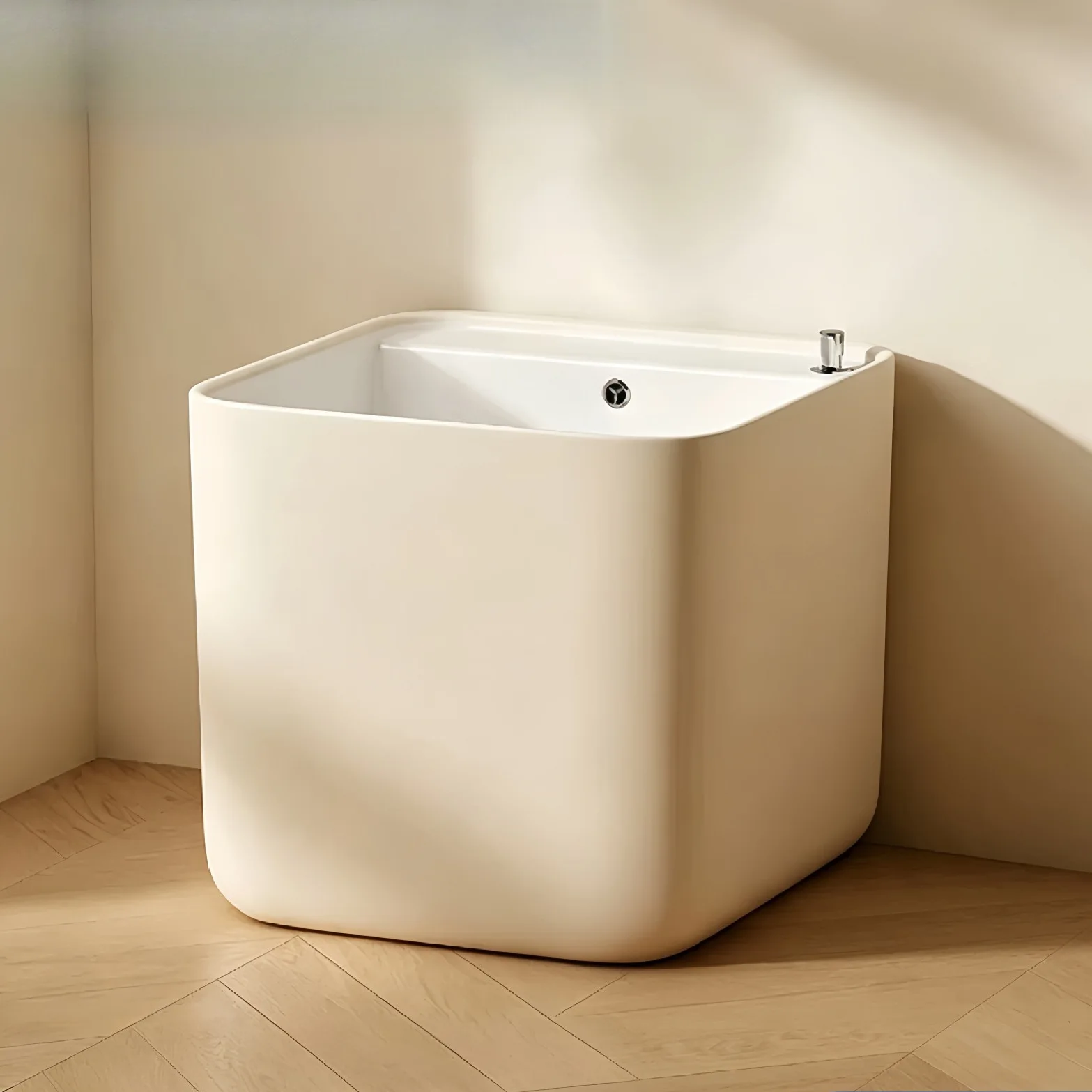 Cream mop pool ceramic integrated floor-to-ceiling small apartment household balcony bathroom mop pool mop basin large