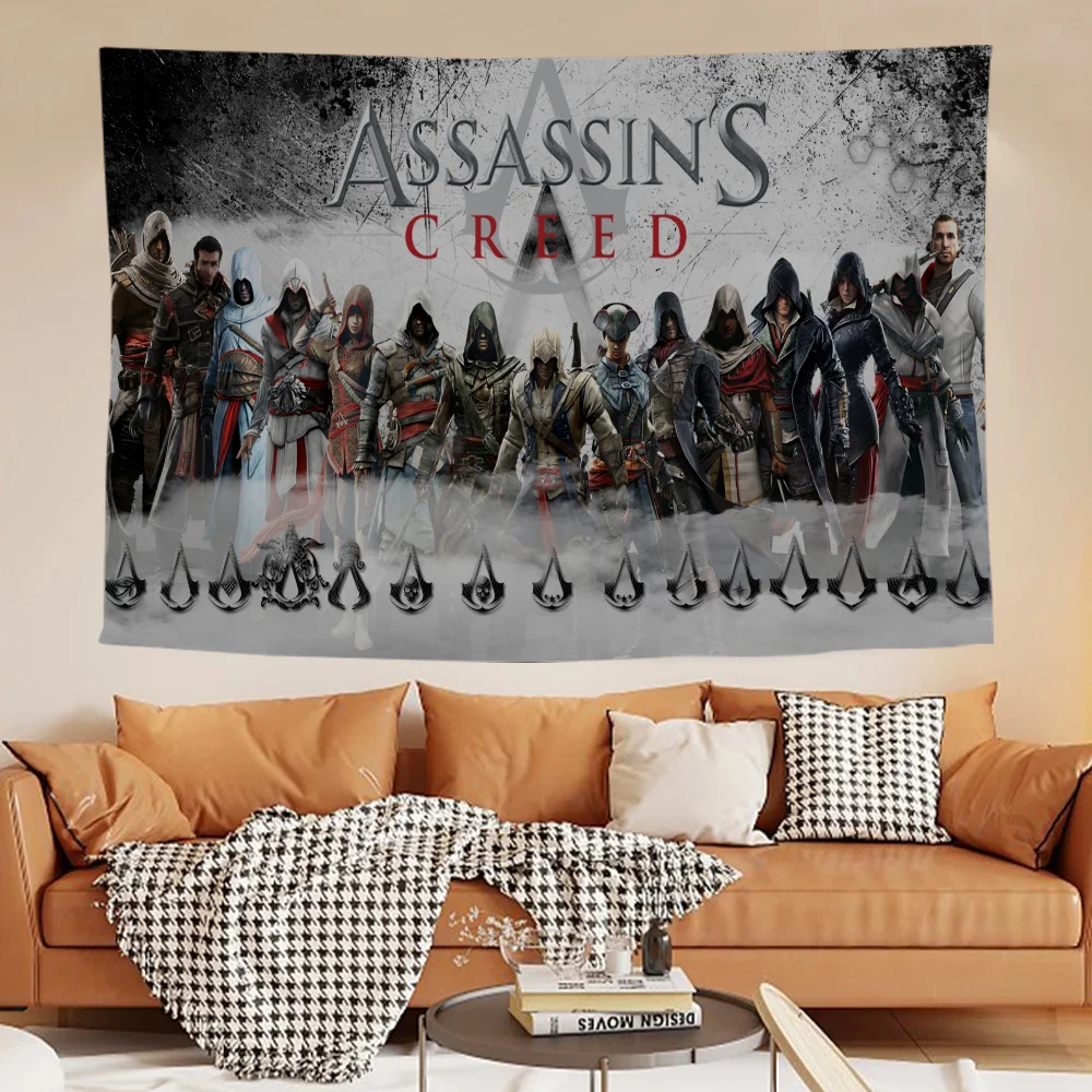 Assassins Creed Tapestry Aesthetic Room Decor Decorations for Bedroom Decoration Tapries Photo Wallpaper on the Wall Tapestries