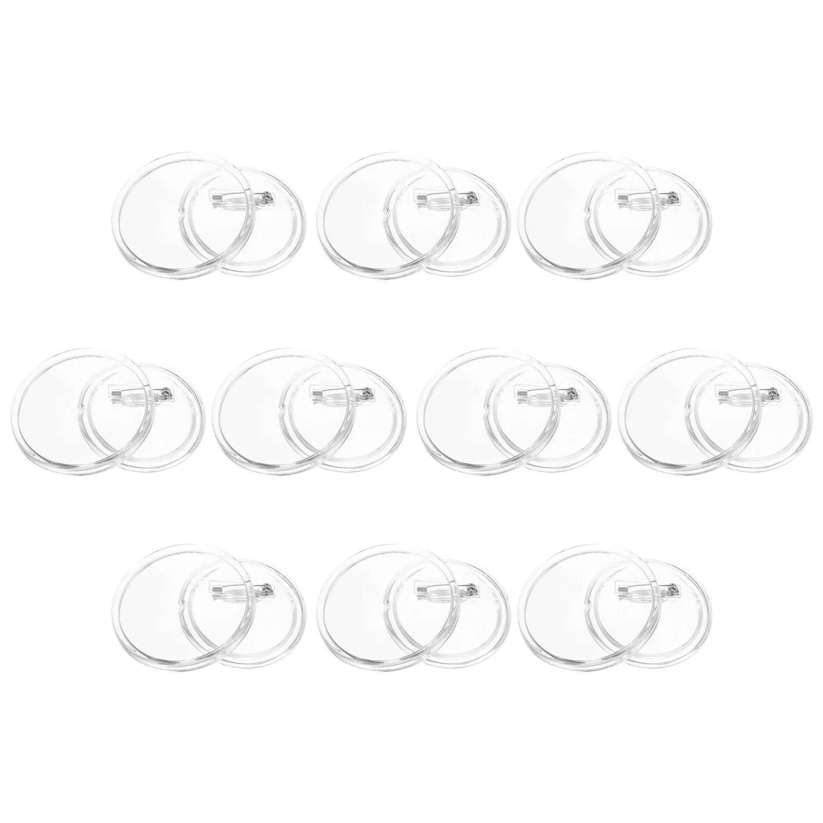 

10pcs Acrylic Shells 44MM Photo Buttons Clear Acrylic Crafts Button DIY Supplies Kit for Pins Crafts Badge Making Accessories