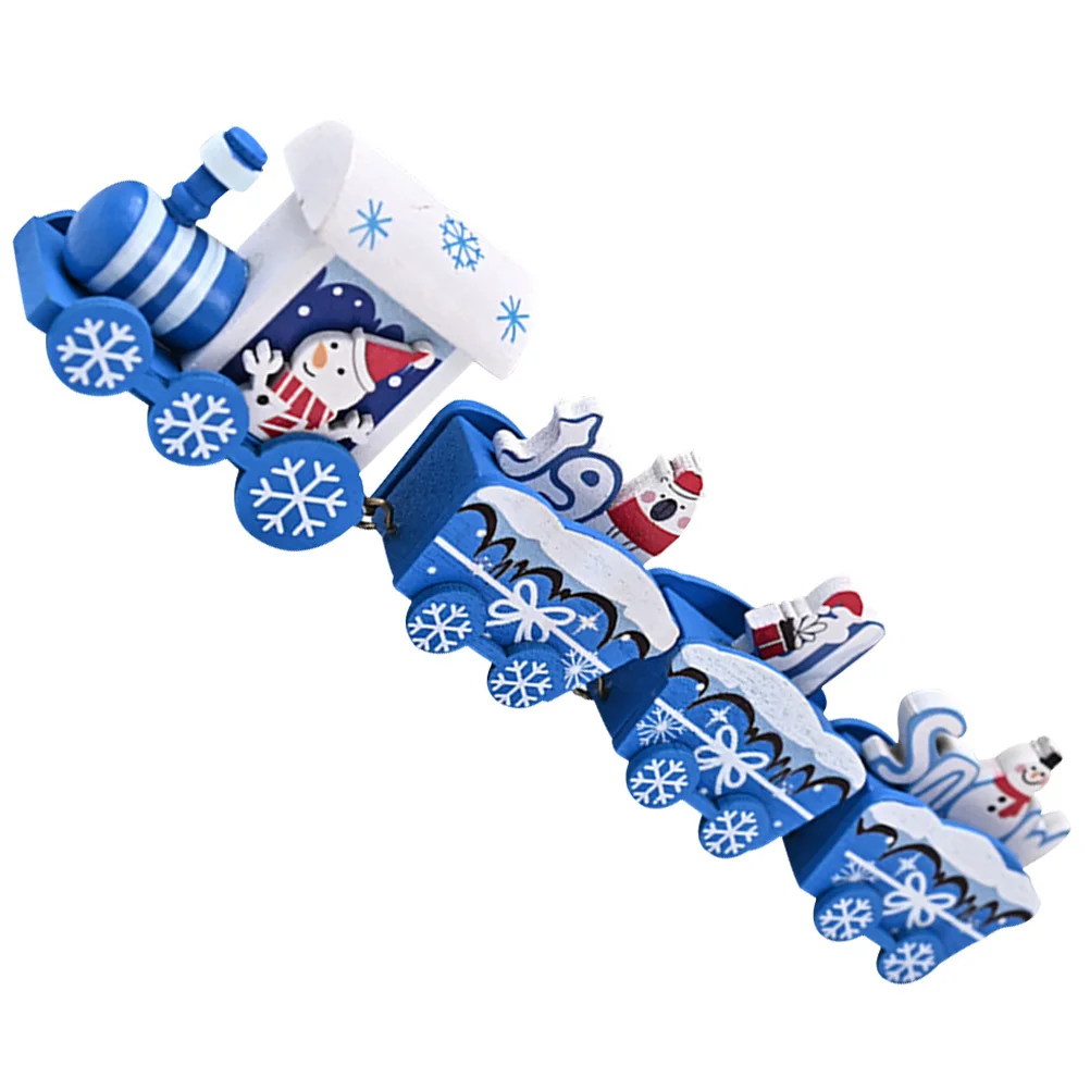 

1 Box Wooden Snowman Train Christmas Decoration Festive Tabletop Ornament For Xmas Gift Party Home Decor Desktop Display