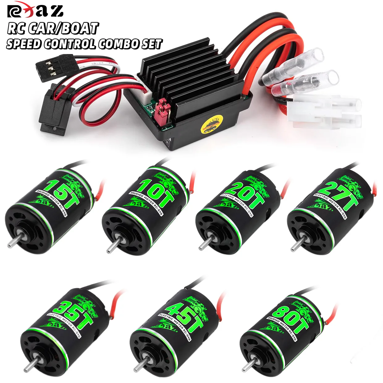 

RC 540 Матовый двигатель 10T-80T ESC 320A Комбинированный комплект управления скоростью Hill Climb Drift Racing Водонепроницаемый для 1/10 RC Cralwer Car/Boat