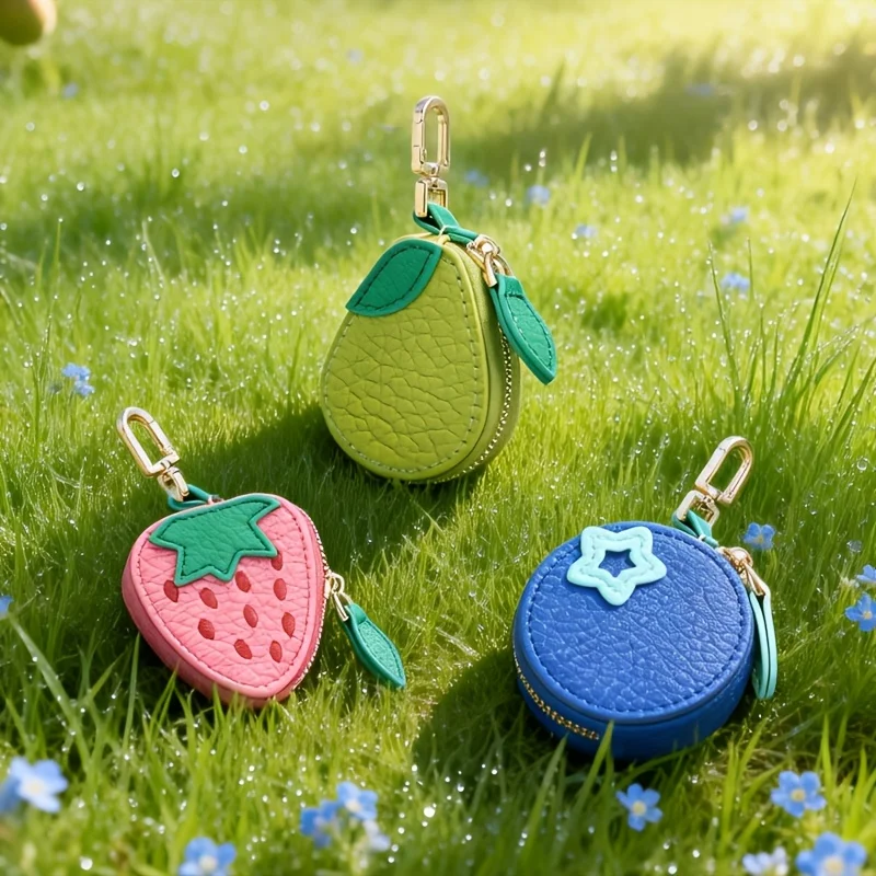 

One fruit-shaped keychain wallet, mini storage bag, jewelry organizer box, coin wallet