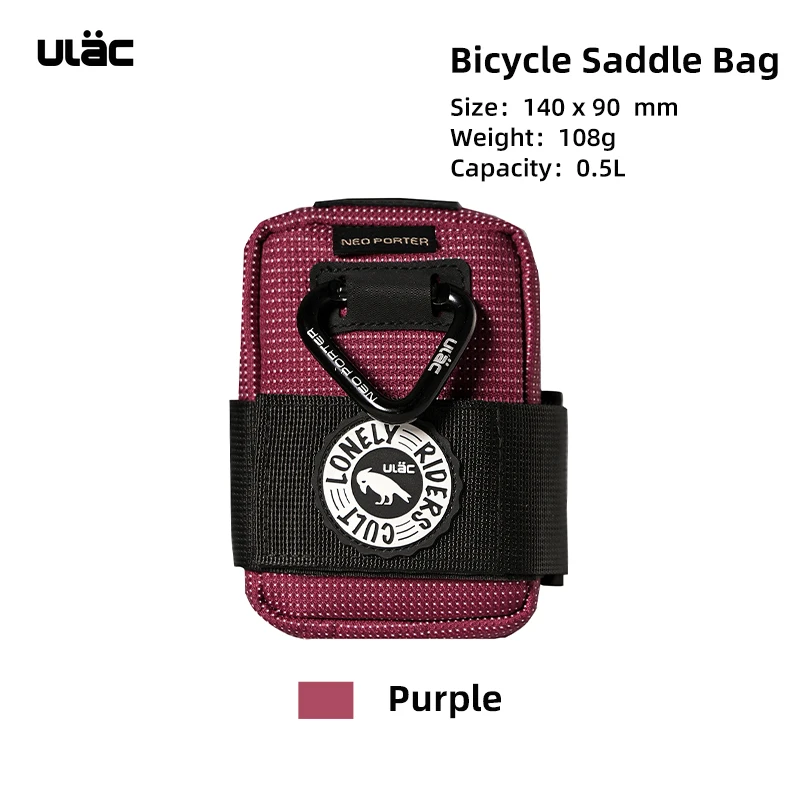 ULAC 0,5L Fahrrad-Satteltasche Mini-Fahrrad-Sattelstützentasche Wasserdicht Stoßfest Langlebiger Stoff MTB Radsport Heckpacktasche