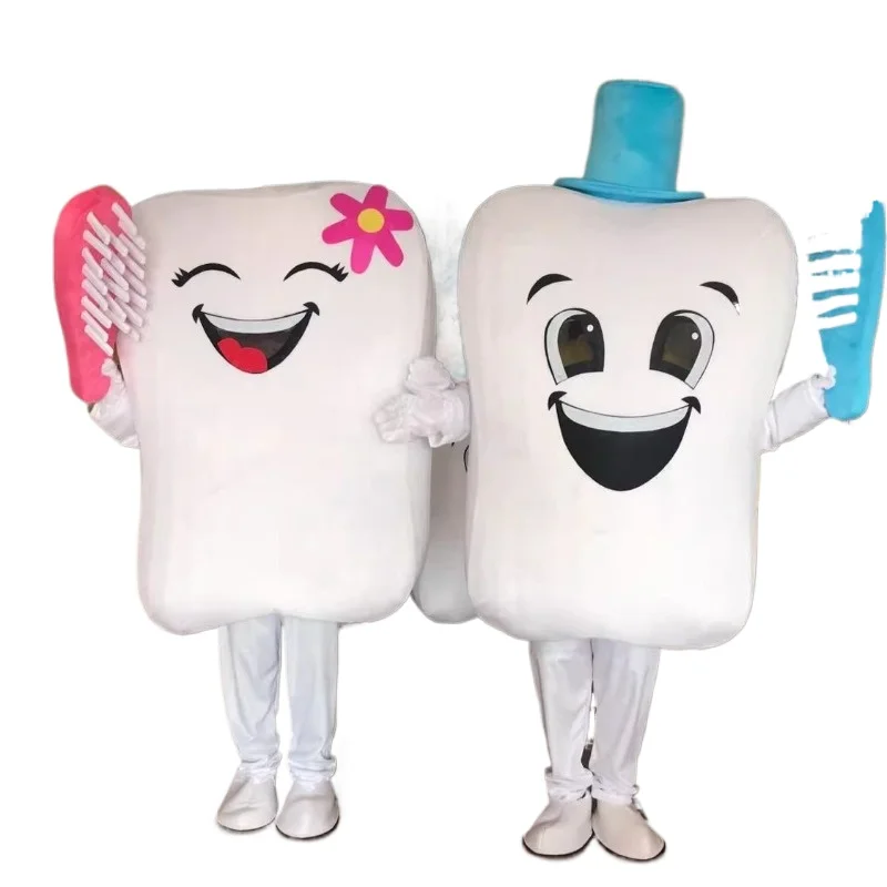 مستشفى طب الأسنان تأثيري حلي العالم يوم صحة الفم شخصية التميمة الإعلان الدعائم الطرف تأثيري ازياء