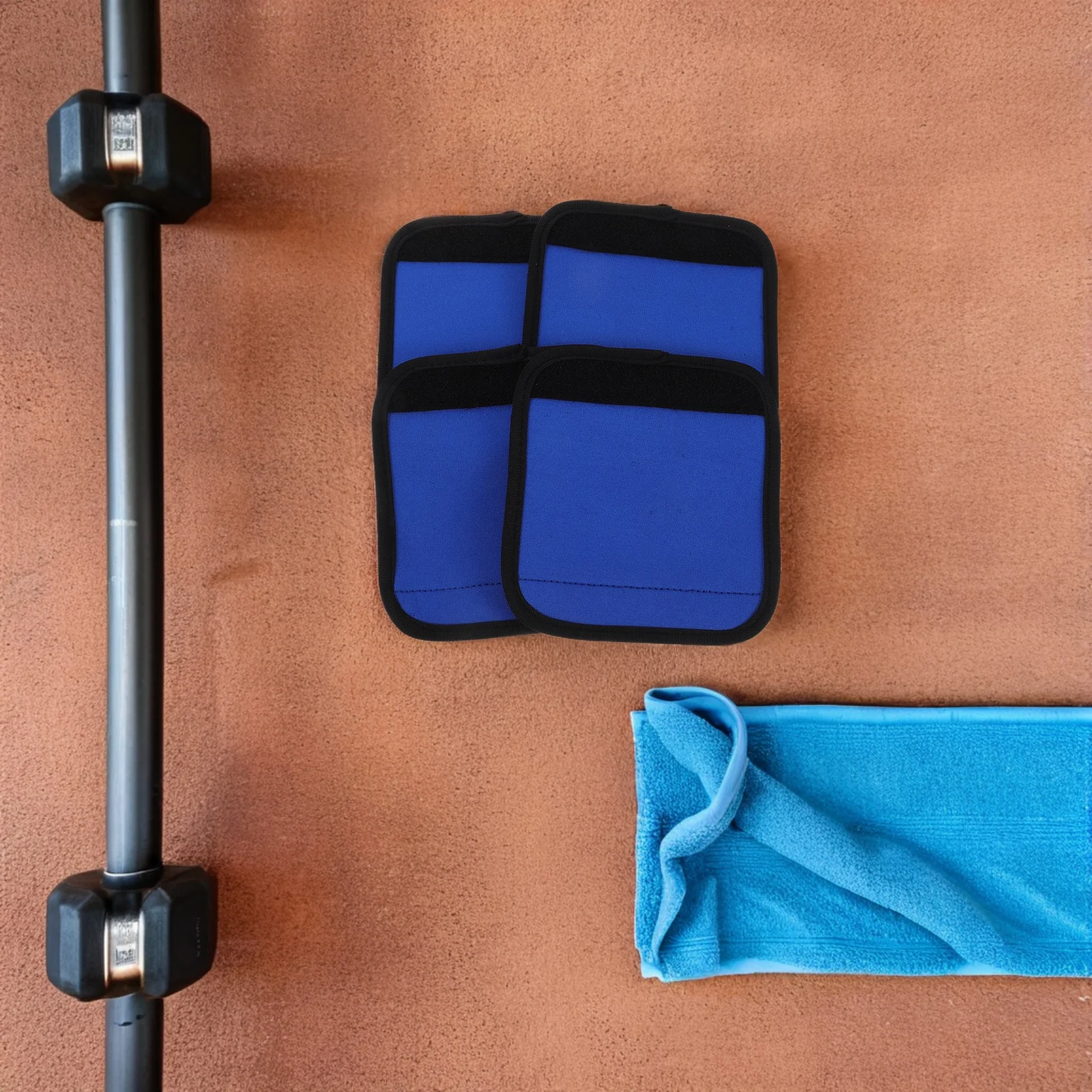 

4pcs Pull-Up Bar Anti-Slip Grip Cover Removable Cushioned Handle For Weight Lifting Dumbbell Barbell Home Gym Use Blue