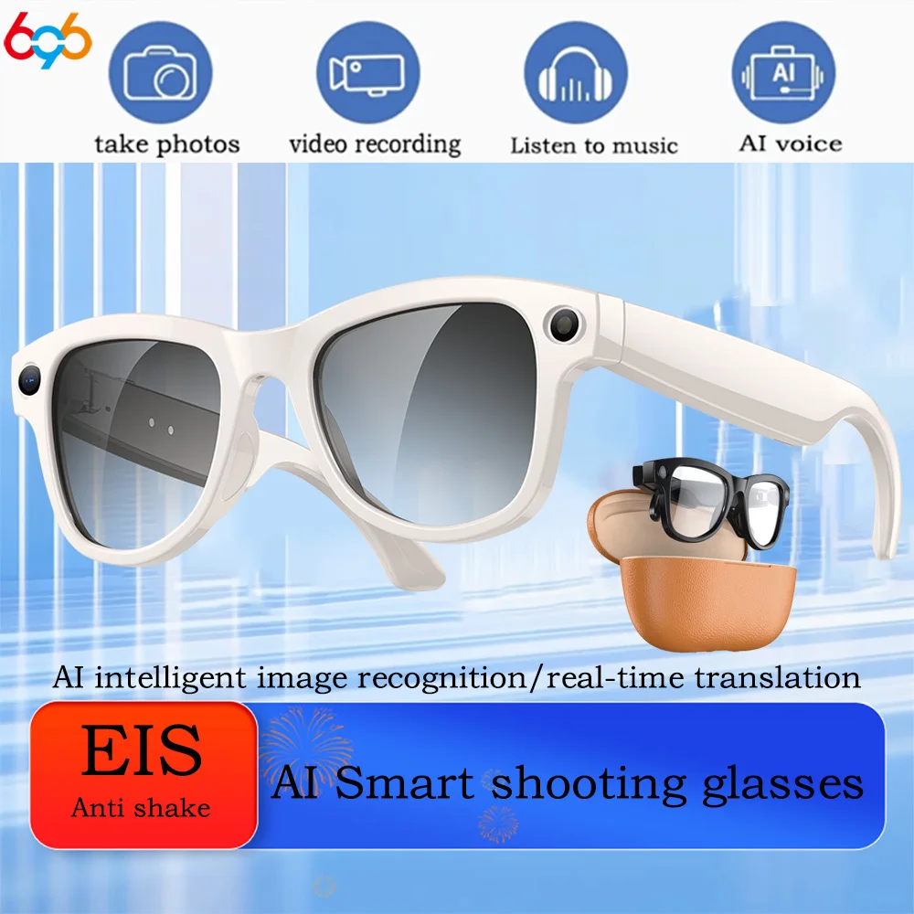 

New Smart Glasses 800W Pixel 4K HD Camera Take A Photo Video Recording Real-time Translation Blue Tooth Call Image Recognition