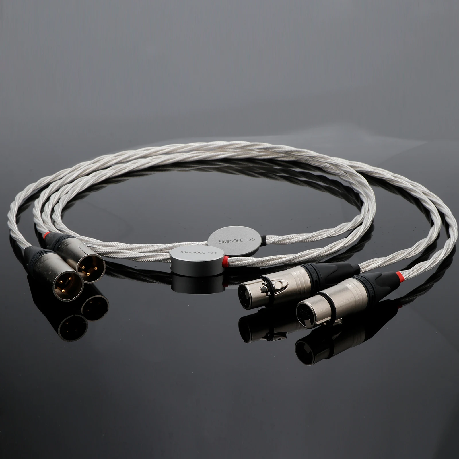 6N OCC Crystal Copper 3-ply weaving 3PIN XLR Male To Female Hi-Fi Balance Signal Microphone Wire Cable Microphone upgrade cable