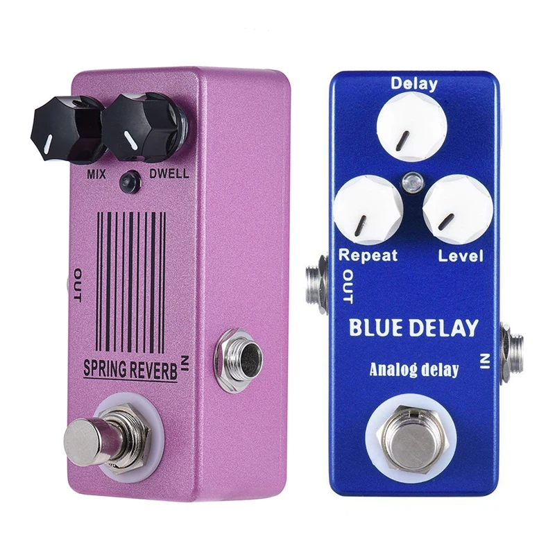 MOSKY MP-51 Spring Reverb Mini Single Guitar Effect Pedal True Bypass Guitar Parts & Accessories & Mosky Deep Blue Delay Mini Gu