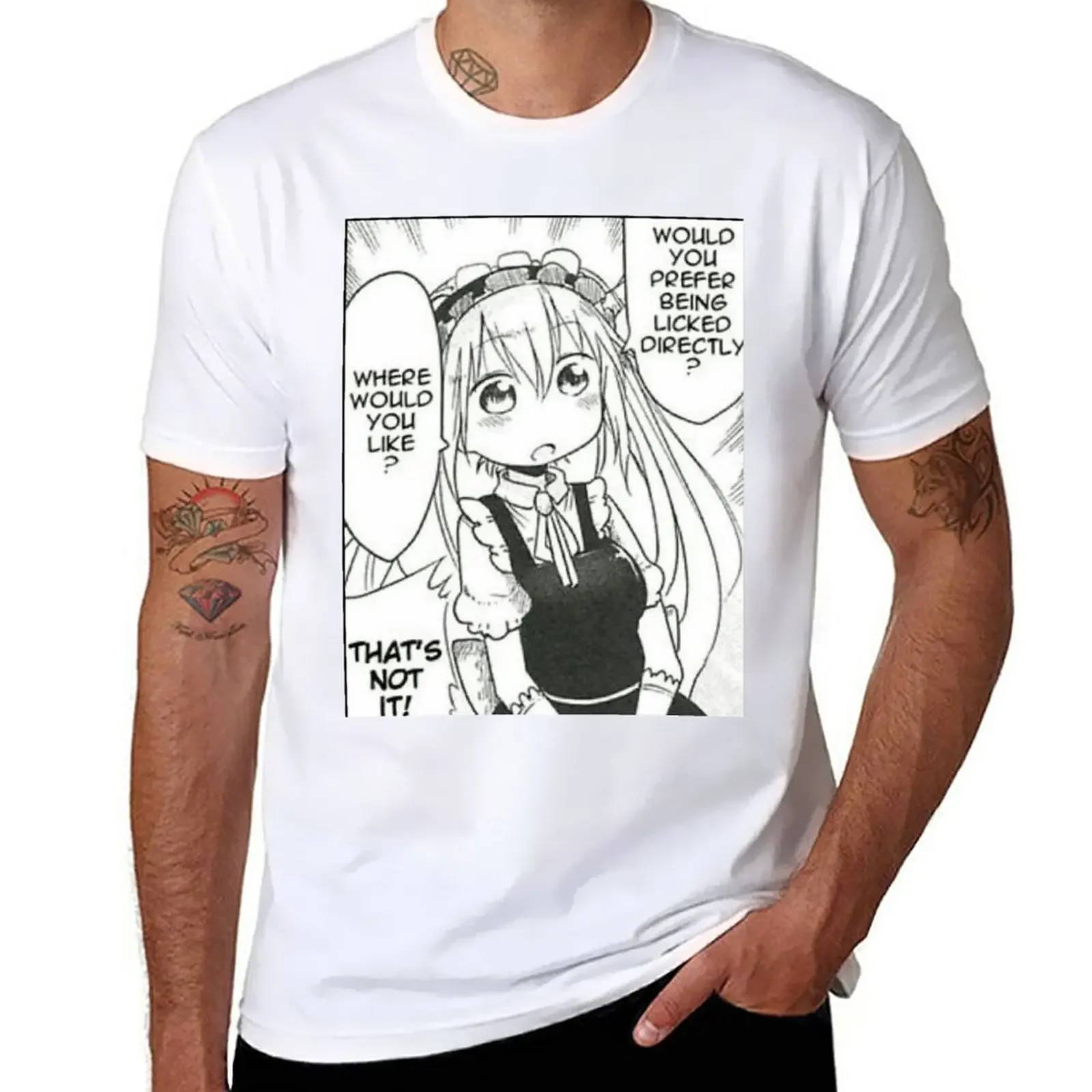 Miss Kobayashi's Dragon Maid - You you prefer being licked directly? T-Shirt anime clothes customs t shirt for men