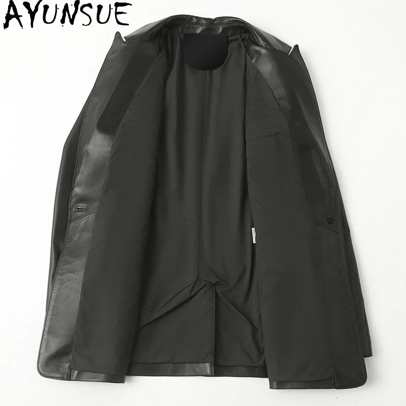 เสื้อแจ็คเก็ตหนังแกะแท้ AYUNSUE สำหรับผู้หญิง ปี 2025 เสื้อสูทผู้หญิง เสื้อผ้าแฟชั่นฤดูใบไม้ผลิและฤดูใบไม้ร่วง Jaqueta De Couro