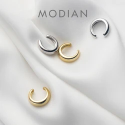 Modian Fashion Minimalist Letter Thick C Shpae 925 Sterling Silver Clips Earring for Women Fine Jewelry Brincos No Pierced Ears