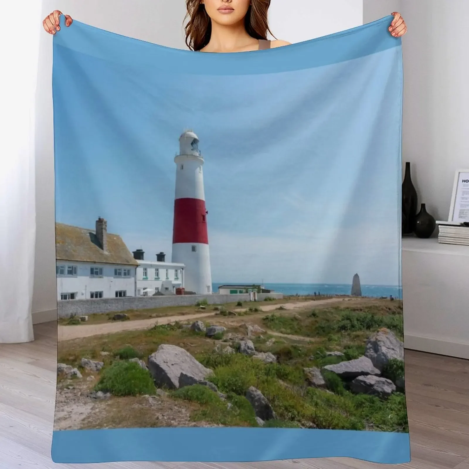 

New Portland Bill Lighthouse Throw Blanket Soft Plaid for sofa Comforter Soft Plush Plaid Blankets