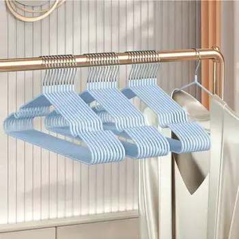 10pcs- Metal Traceless No-slip Clothes Hangers, Durable Strong Clothes Racks, Household Space Saver For Organization Of Bedroom,