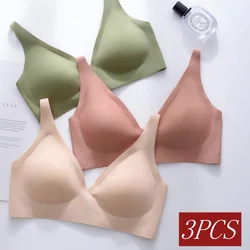 3Pcs/Set Seamless Bra Wire Free Brassiere Women Underwear Female Sexy Lingerie Plunge Underwear & Sleepwears Intimate