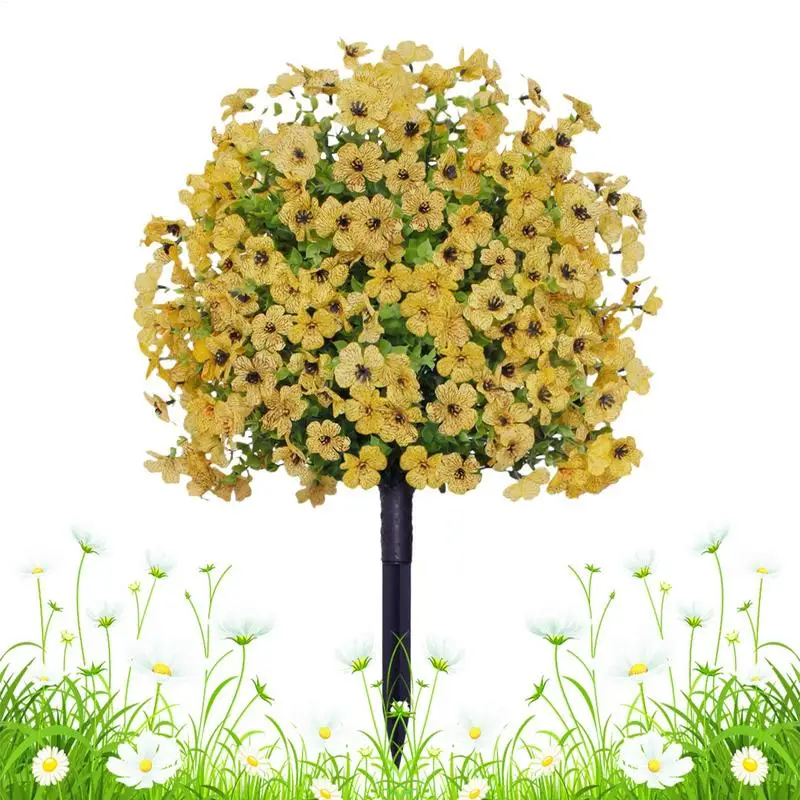 

Outdoor Faux Plants Weatherproof Fake Evergreen Tree Reusable Home Decoration Colorful Fake Shrubs for Landscaping Privacy Hedge