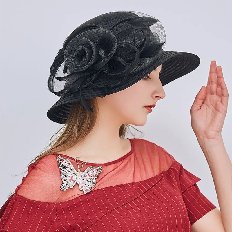 2025 New Summer Elegant Flower Organza Sun Hat For Women  display picture 3