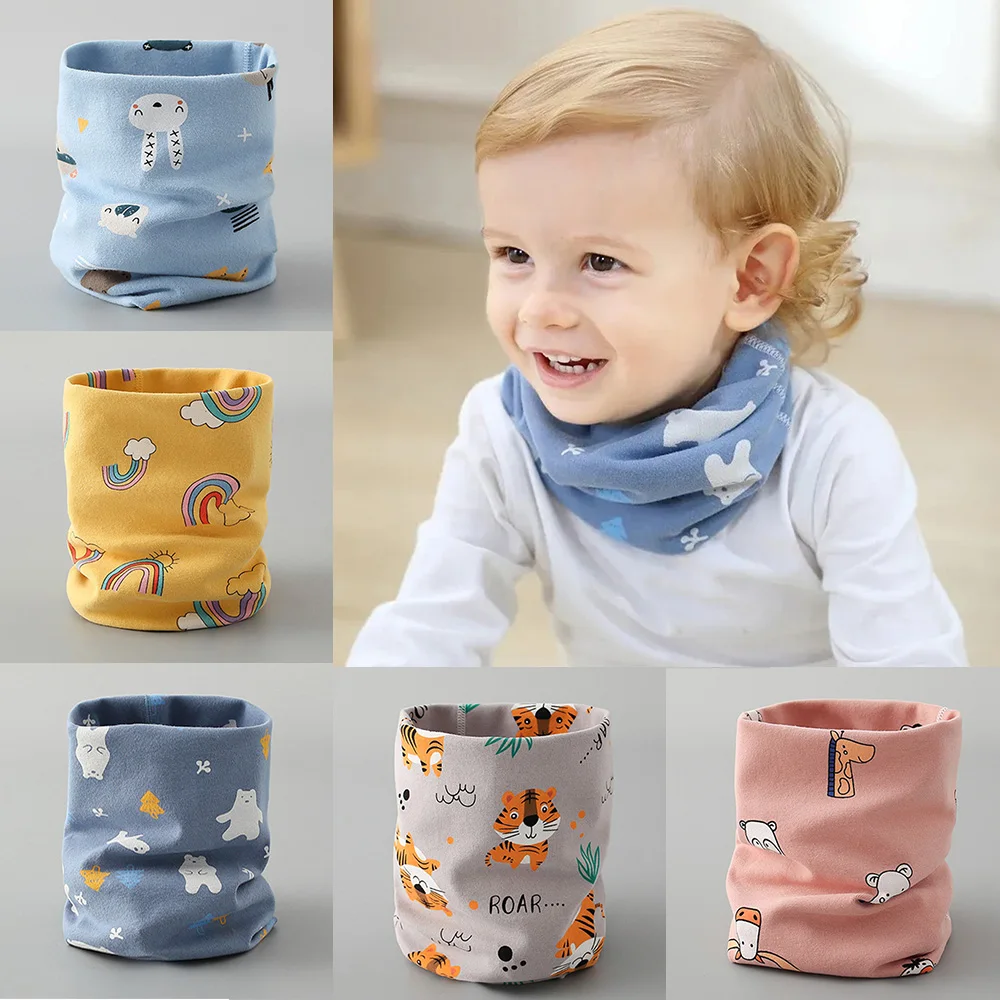 Kids Neckerchief Children Neck Scarf Collar Muffler Baby Scarf Girls Boys Cotton Autumn Winter Warm Breathable Scarf