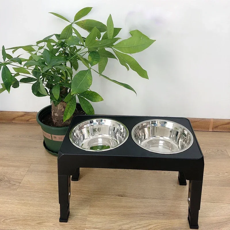 Dog Feeder Bowls Elevated  Food Bowls Adjustable Raised Stand Food Water Bowls Pet Dog Accessories for Small Medium Large Dogs