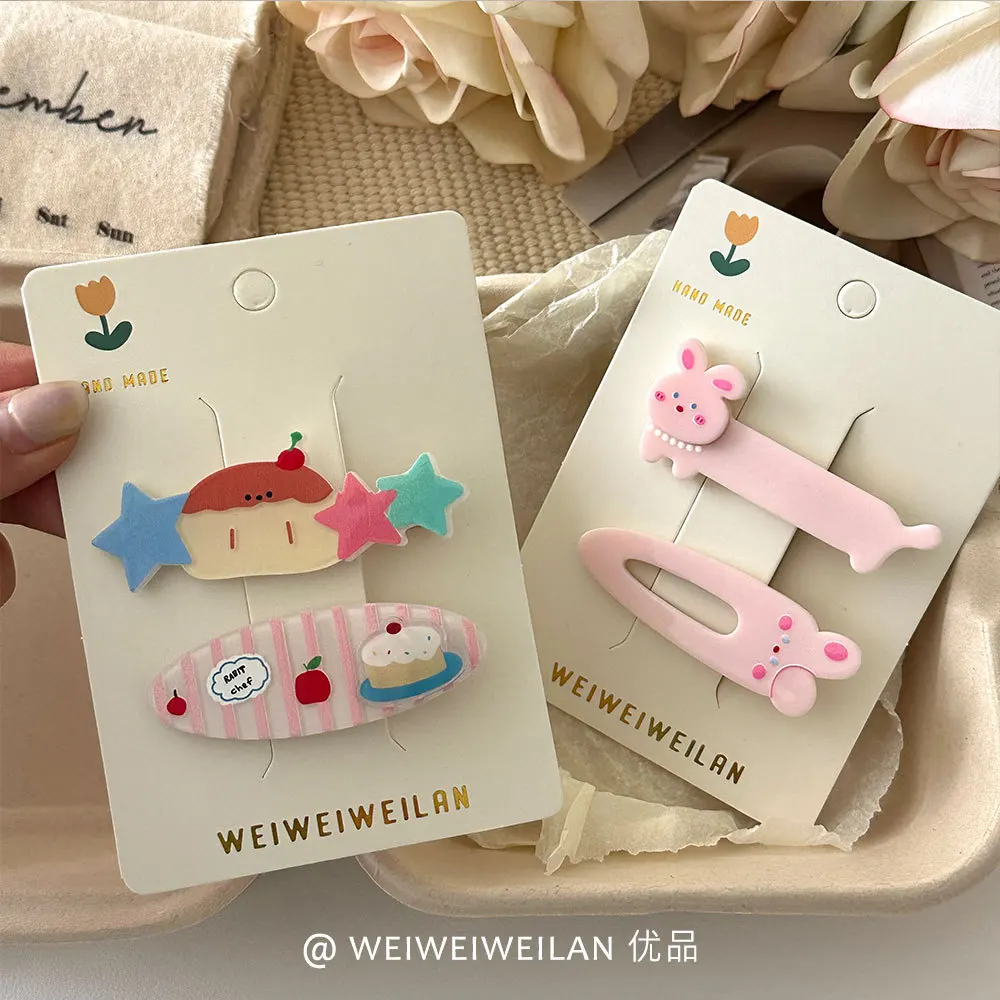 

Cat Bunny Hair Clips 2PCS Set Animal Duckbill Snap Clips for Girls Kids Non-Slip Grip