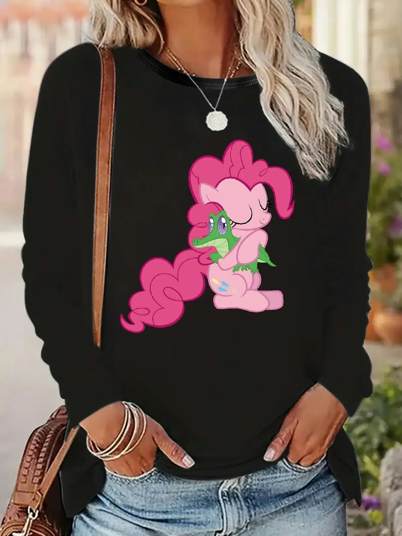 MY LITTLE PONY M26011 (111) Camisetas de manga larga para mujer, 95% poliéster + 5% elastano, camisetas de manga larga para mujer, primavera y verano L