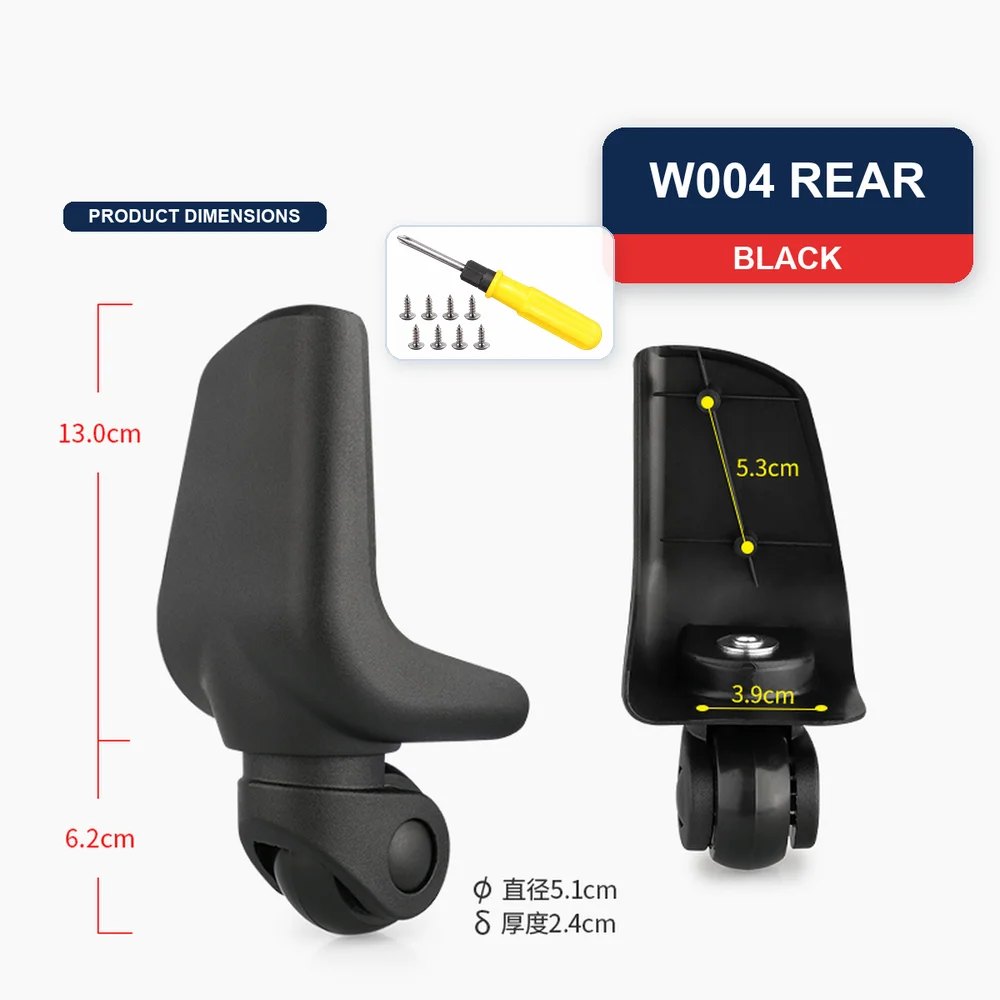 Rear Replacement Luggage Wheel For Universal Suitcase Durable Silent Smooth Rolling Caster Repair Part