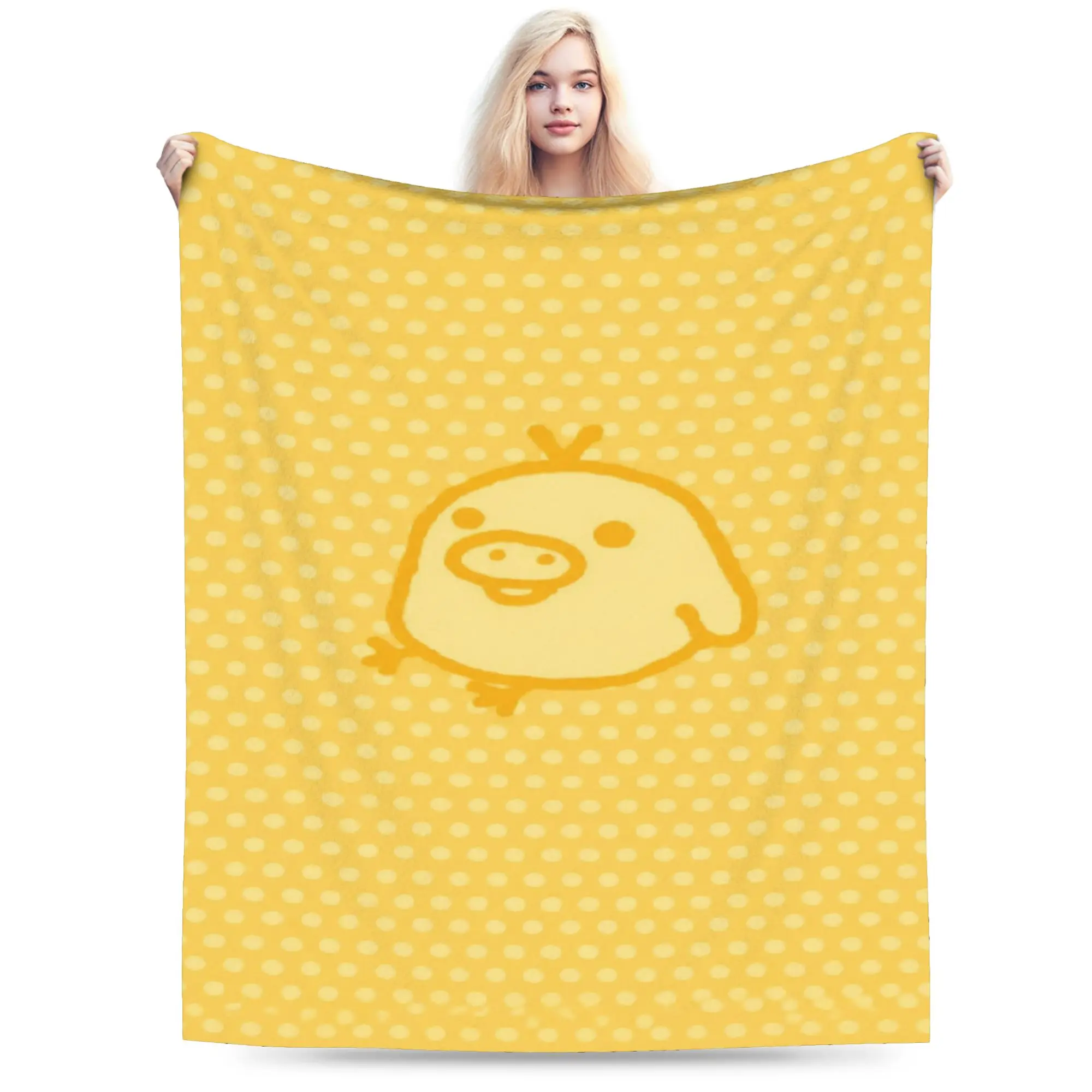 Rilakkumas Kiiroitoris yellow duck Throw Blanket for Couch  Soft Fuzzy Plush Blanket 50x60 Inches Multiple Sizes Bedspreads